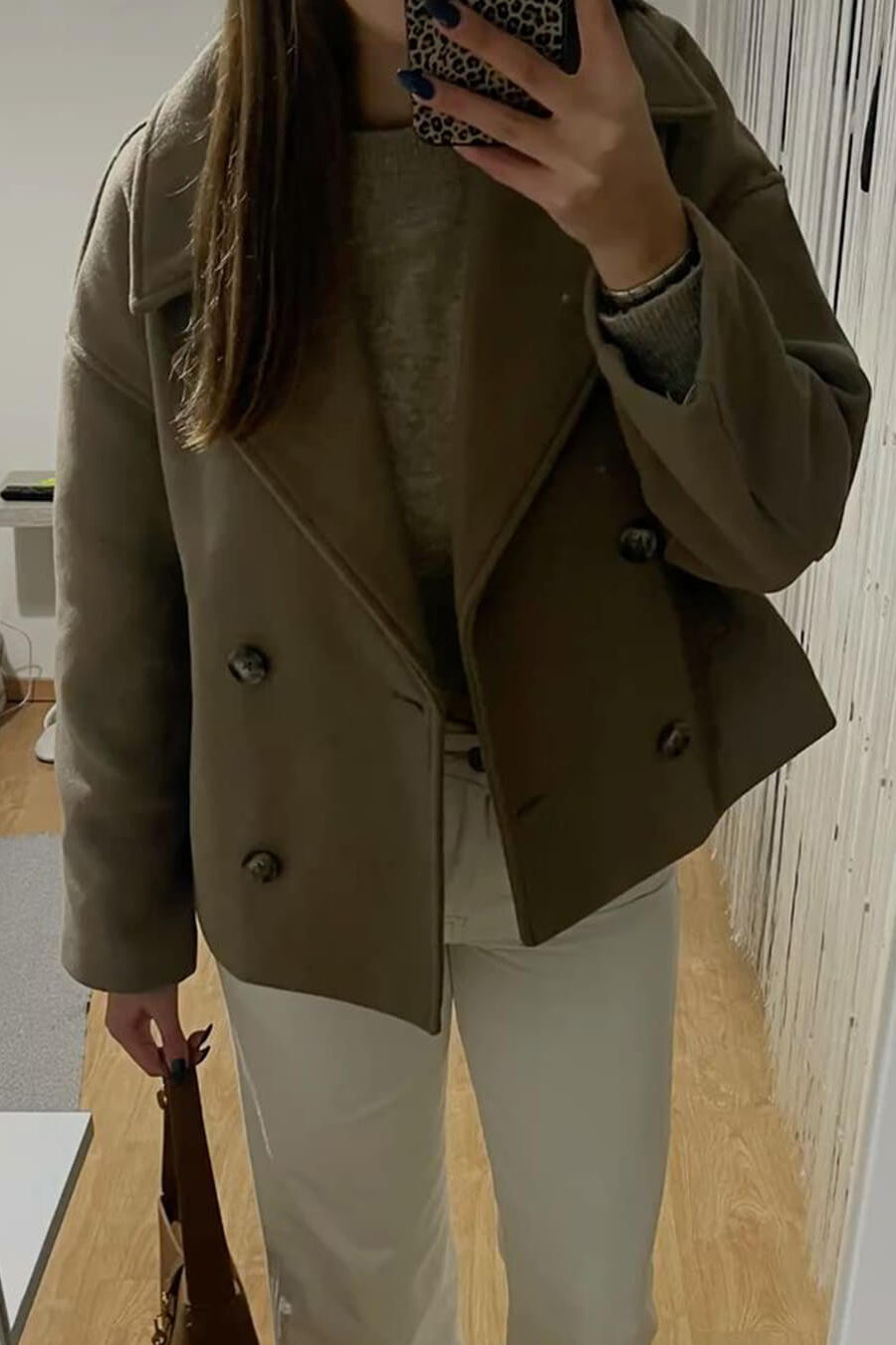 SOKYND Vannie Short Double - Breasted Coat Coats & Jacketsxd1772777205895270254GreenXS