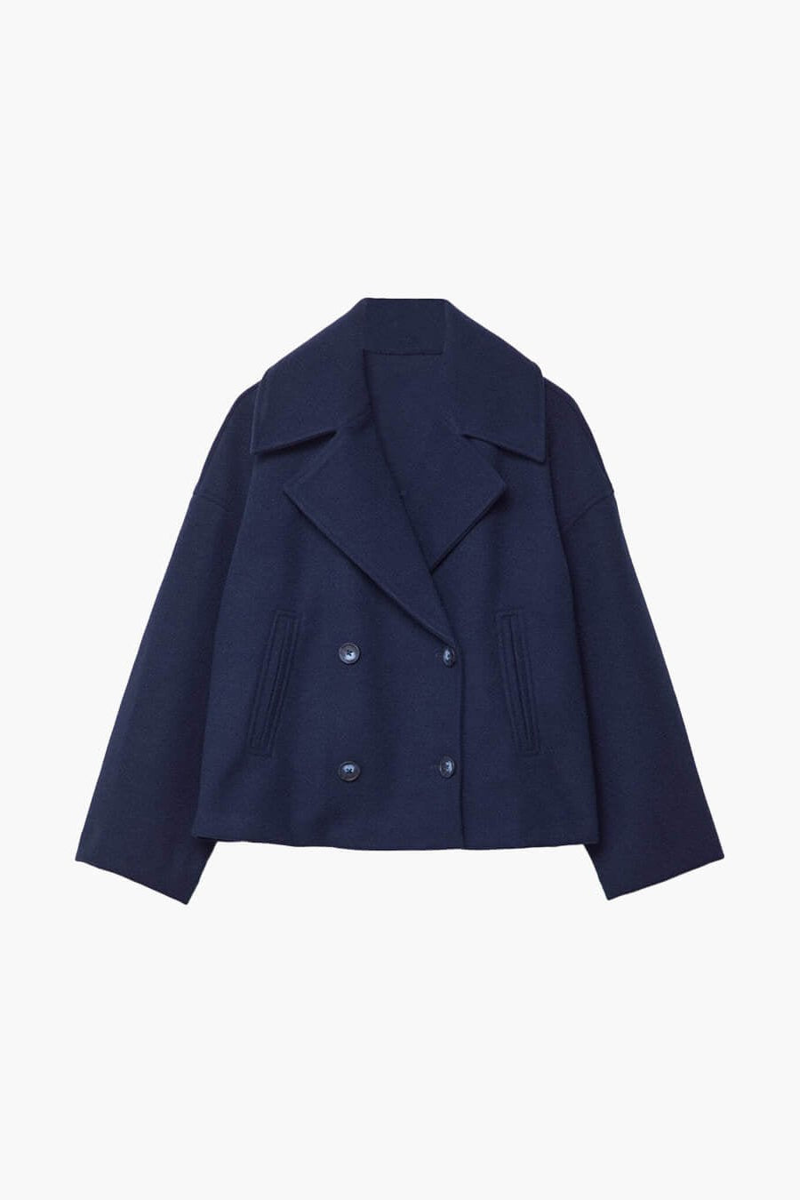 SOKYND Vannie Short Double - Breasted Coat Coats & JacketscG1772777205893900652Navy BlueXL