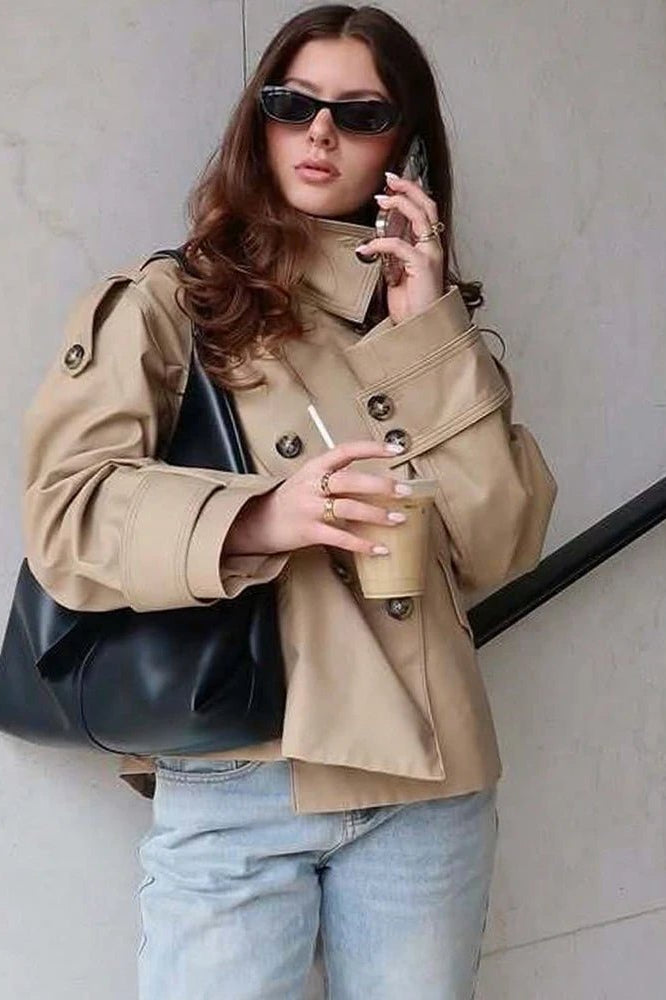 SOKYND Zoe Beige Double Breasted Trench CoatSOKYND-986391-BEI-S-23991BeigeS