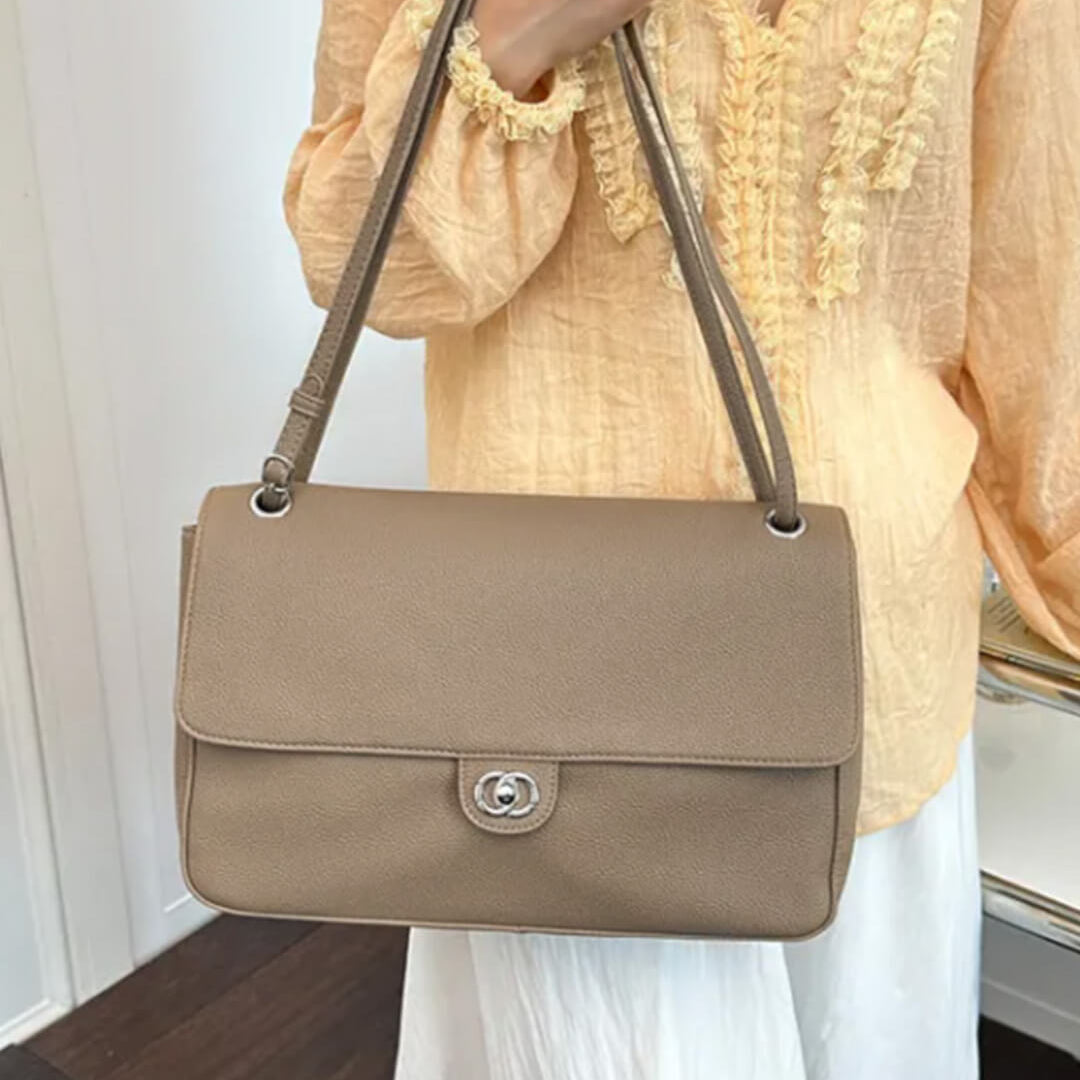 SOKYND Zoe Buckle Flap Shoulder Bag BagSOKYND-674839-CRE-36-54807Cream36×24×11 cm