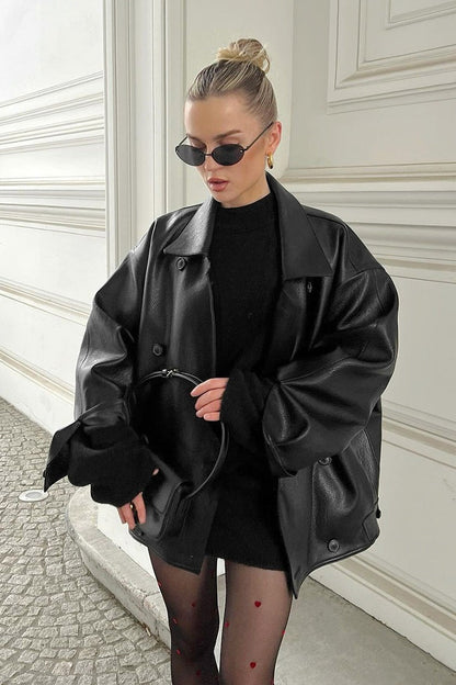 Joanna Vintage Faux Leather Coat