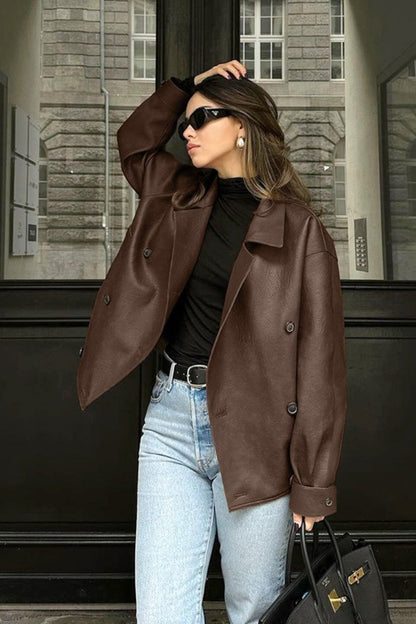 Joanna Vintage Faux Leather Coat