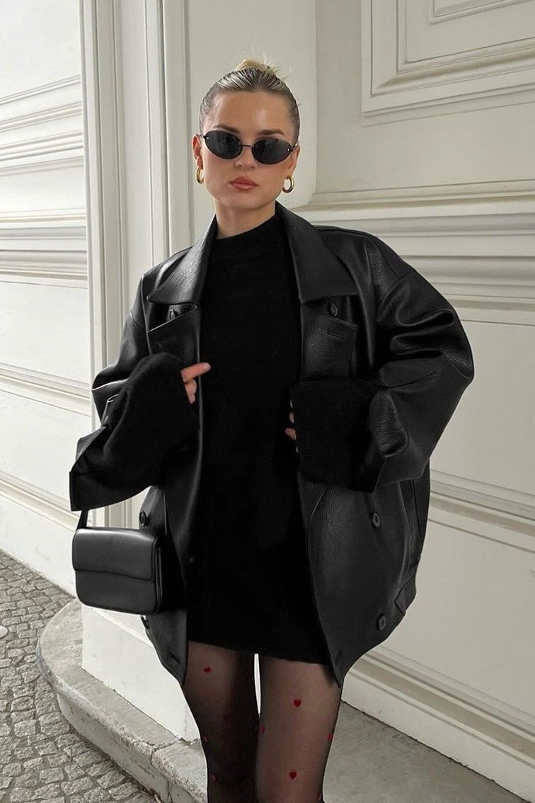 Joanna Vintage Faux Leather Coat