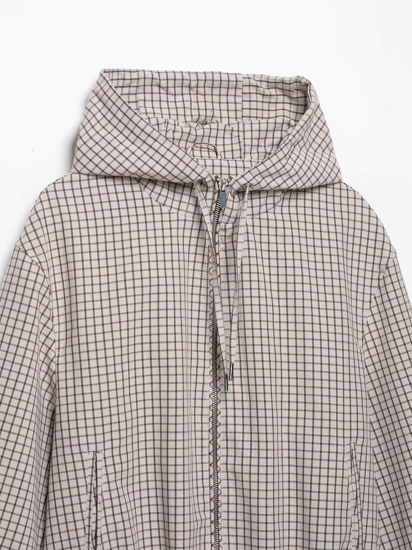 Mila Plaid Hooded Cropped Jacket
