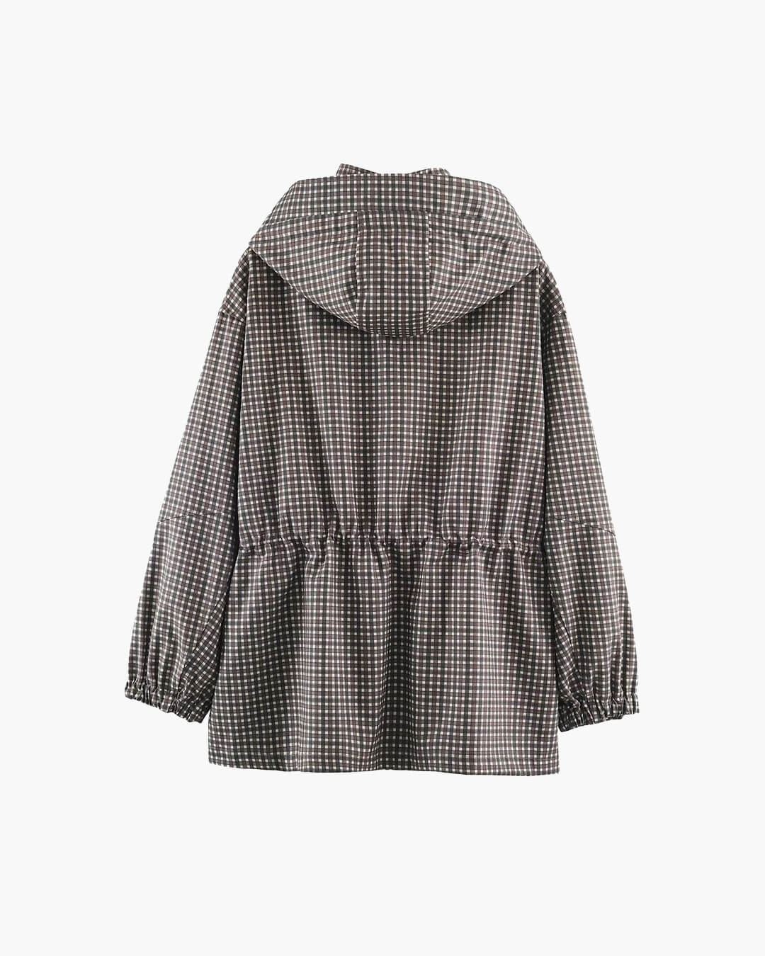 Valerie Plaid Hooded Windbreaker Jacket