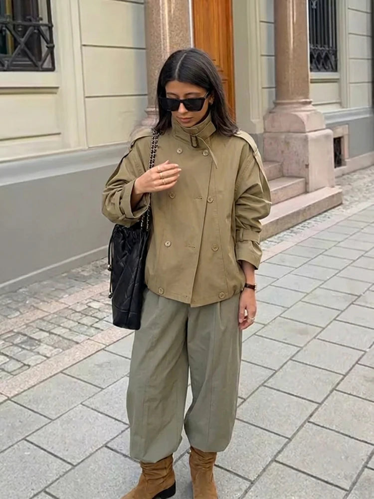 Kelly Utility Cropped Trench Coat