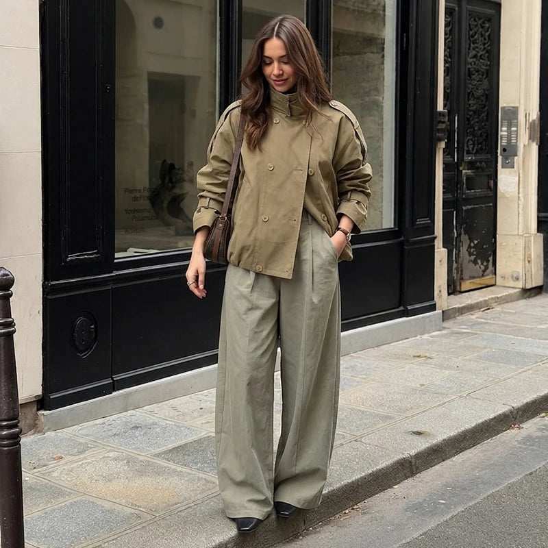 Kelly Utility Cropped Trench Coat