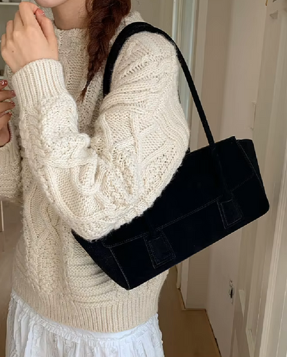 Alicia Vintage Faux Suede Shoulder Bag