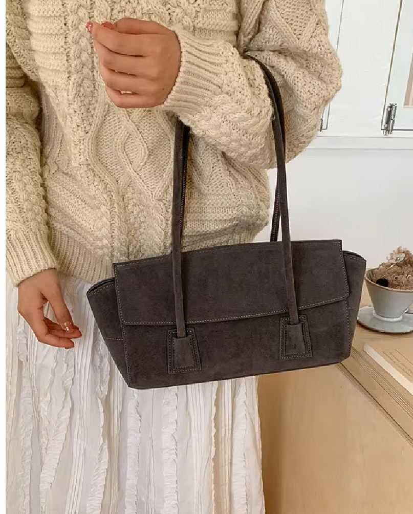 Alicia Vintage Faux Suede Shoulder Bag