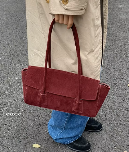 Alicia Vintage Faux Suede Shoulder Bag