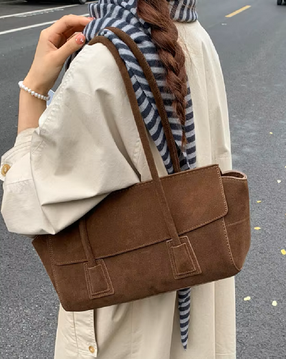 Alicia Vintage Faux Suede Shoulder Bag