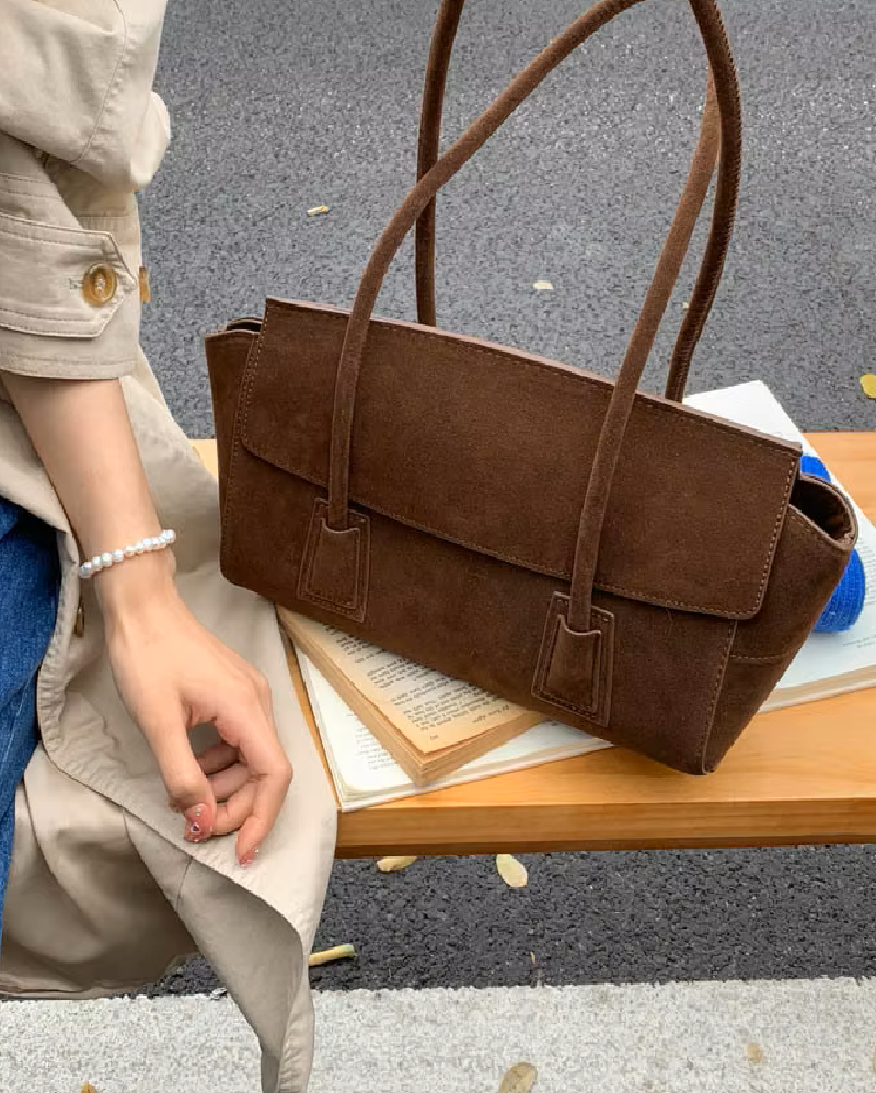 Alicia Vintage Faux Suede Shoulder Bag
