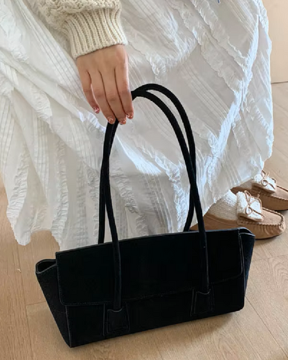 Alicia Vintage Faux Suede Shoulder Bag