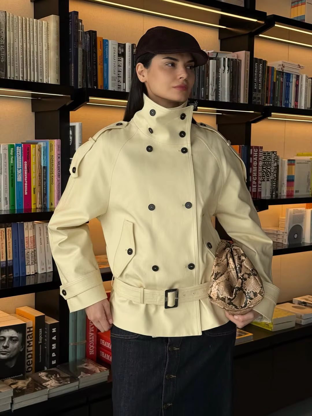 Nina Stand Collar Trench Coat