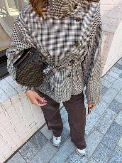 Jenny Plaid Trench Coat