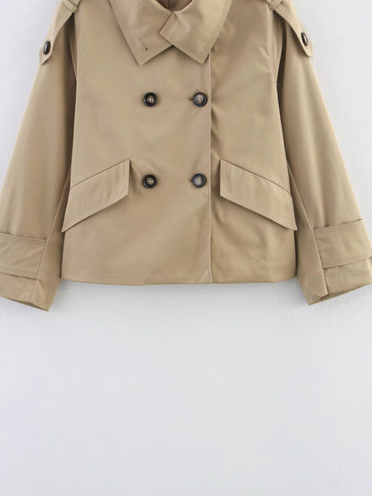 Zoe Beige Double Breasted Trench