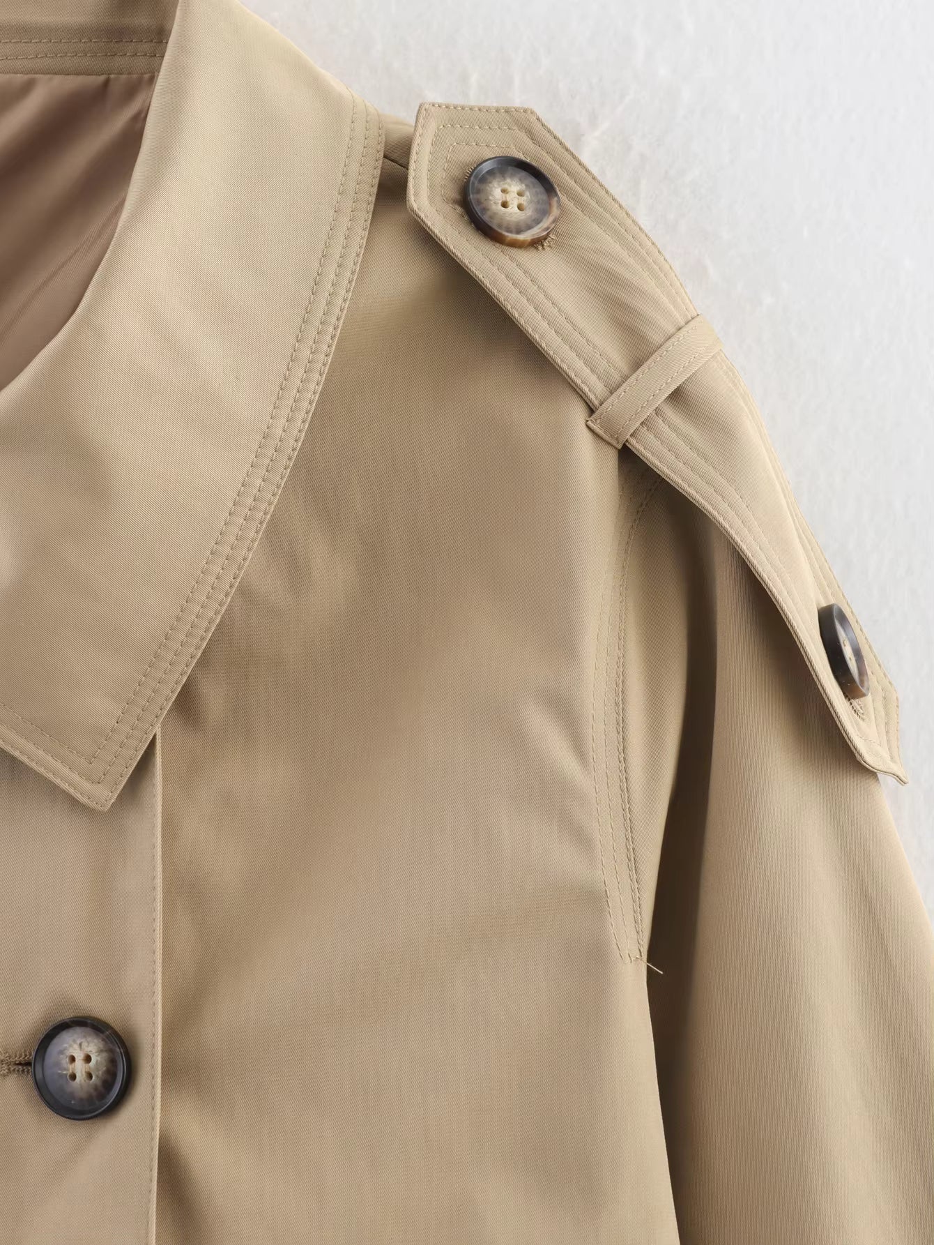 Zoe Beige Double Breasted Trench