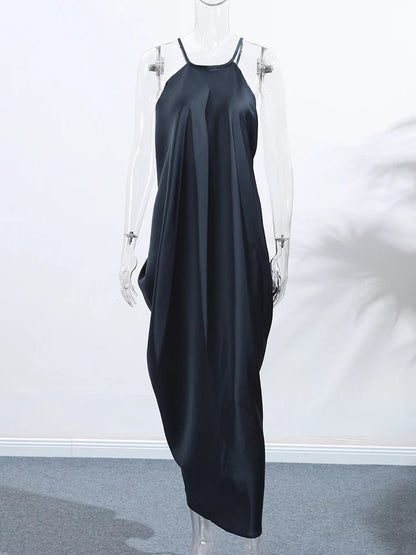Elisabeta Satin Halter Maxi Dress