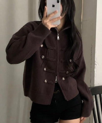 Amelia Turtleneck Zip Knit Cardigan