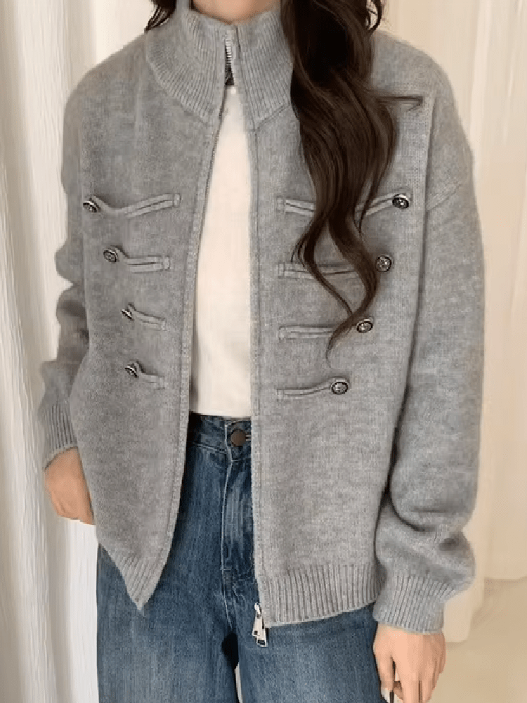 Amelia Turtleneck Zip Knit Cardigan