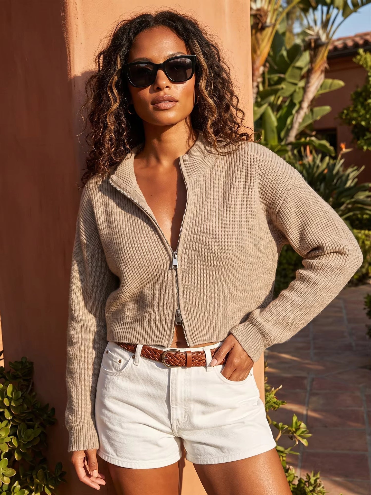 Esther Double Zip Knit Cardigan