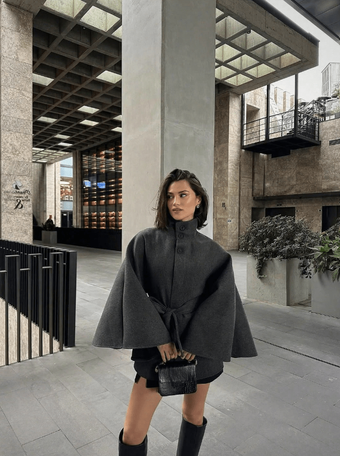 Gina Belted Cape Jacket