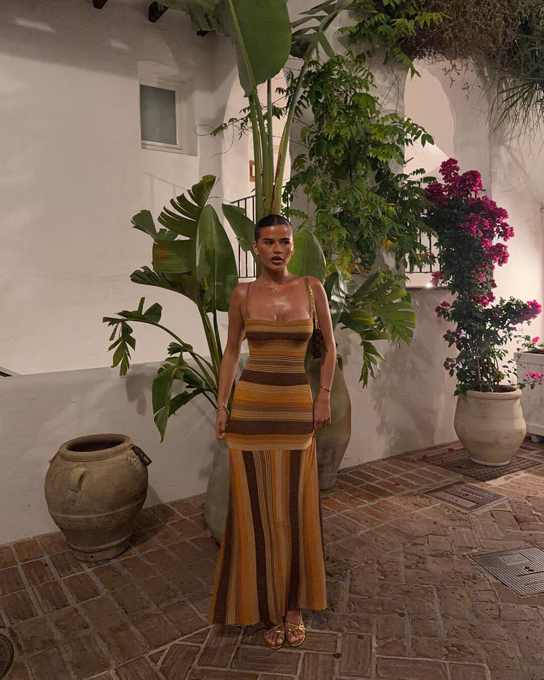 Emily Striped Knit Midi Dress