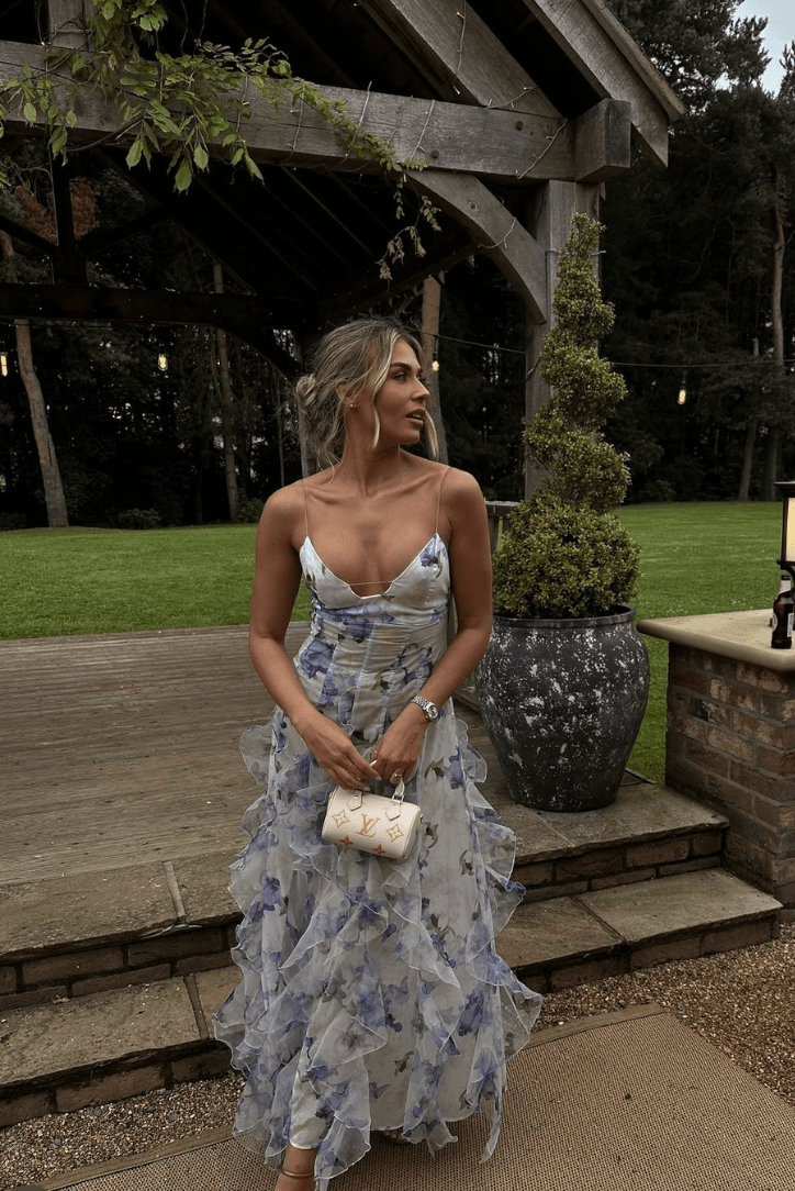 Olea Floral Ruffle Maxi Dress