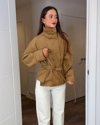Maria Lace-Up Suede Jacket