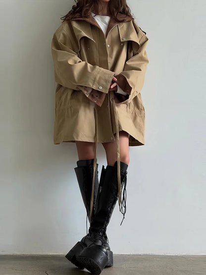 Ruth Contrast Collar Windbreaker Jacket