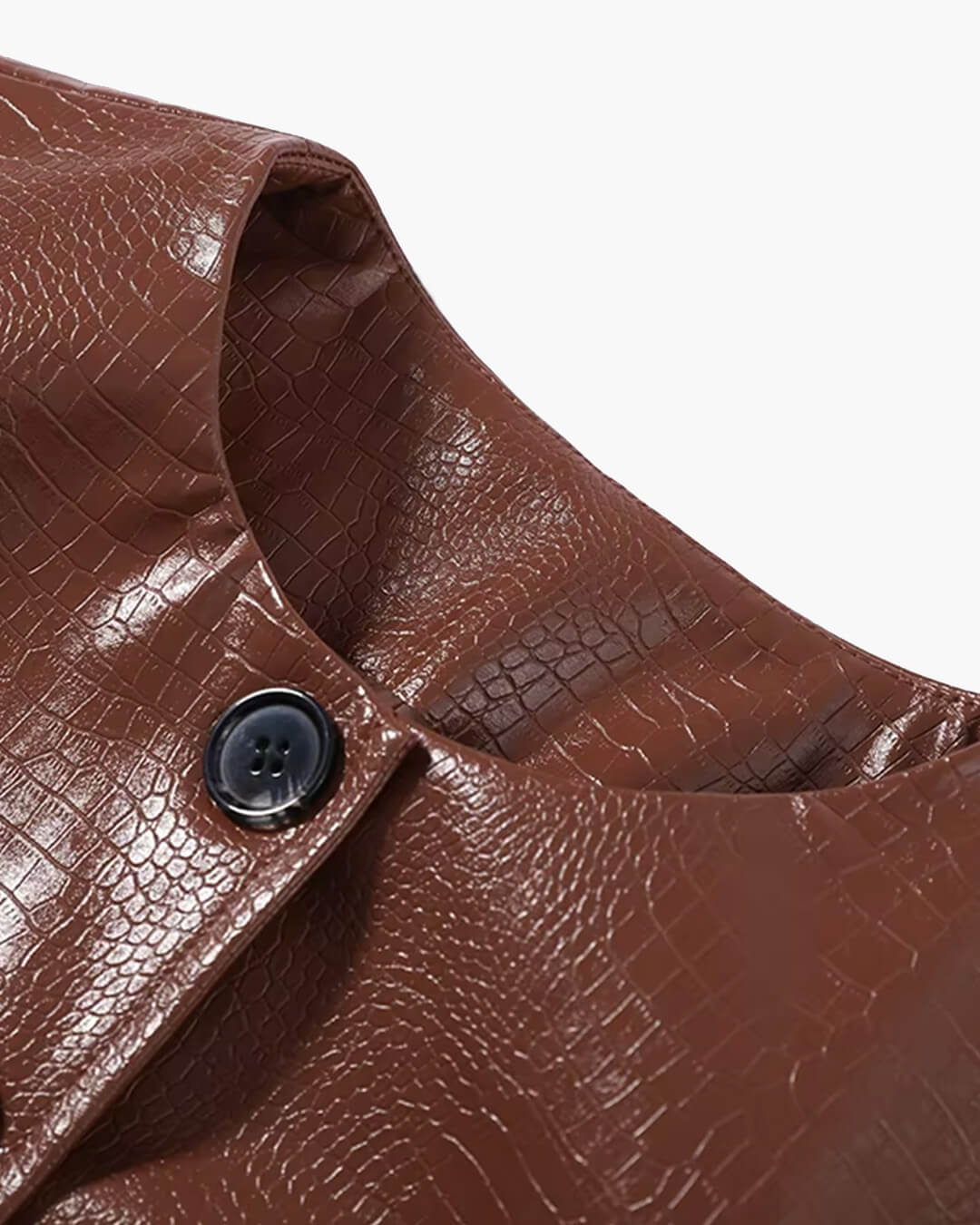 Lola Croc Embossed Faux Leather Jacket