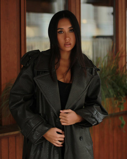Kelly Long Leather Moto Jacket