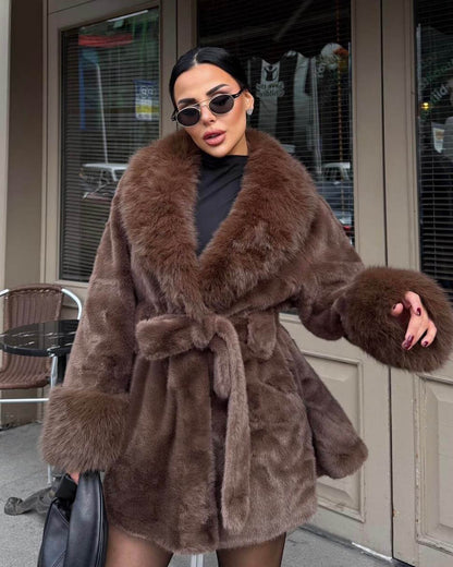 Miriam Faux Fur Trim Coat