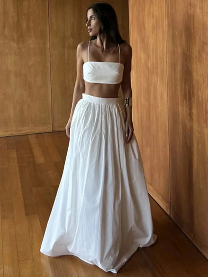 Diandra Strappy Crop Top Two-Piece Set