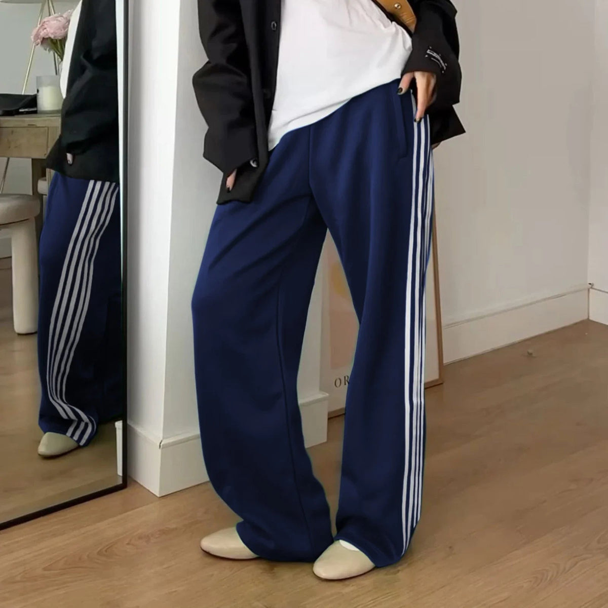 Lily Striped Drawstring Sweatpants