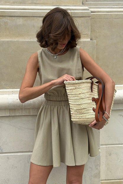 Sophie Cotton Linen Top & Skirt Set