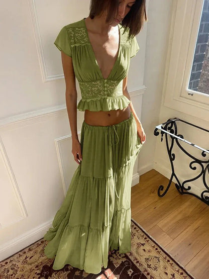 Juliana Lace Chiffon Set