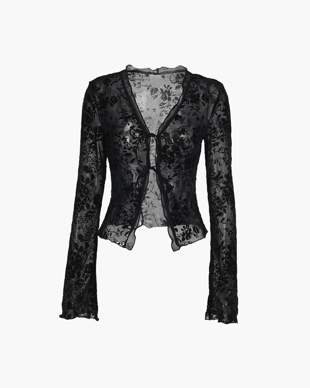 Sophia Tie Front Lace Blouse