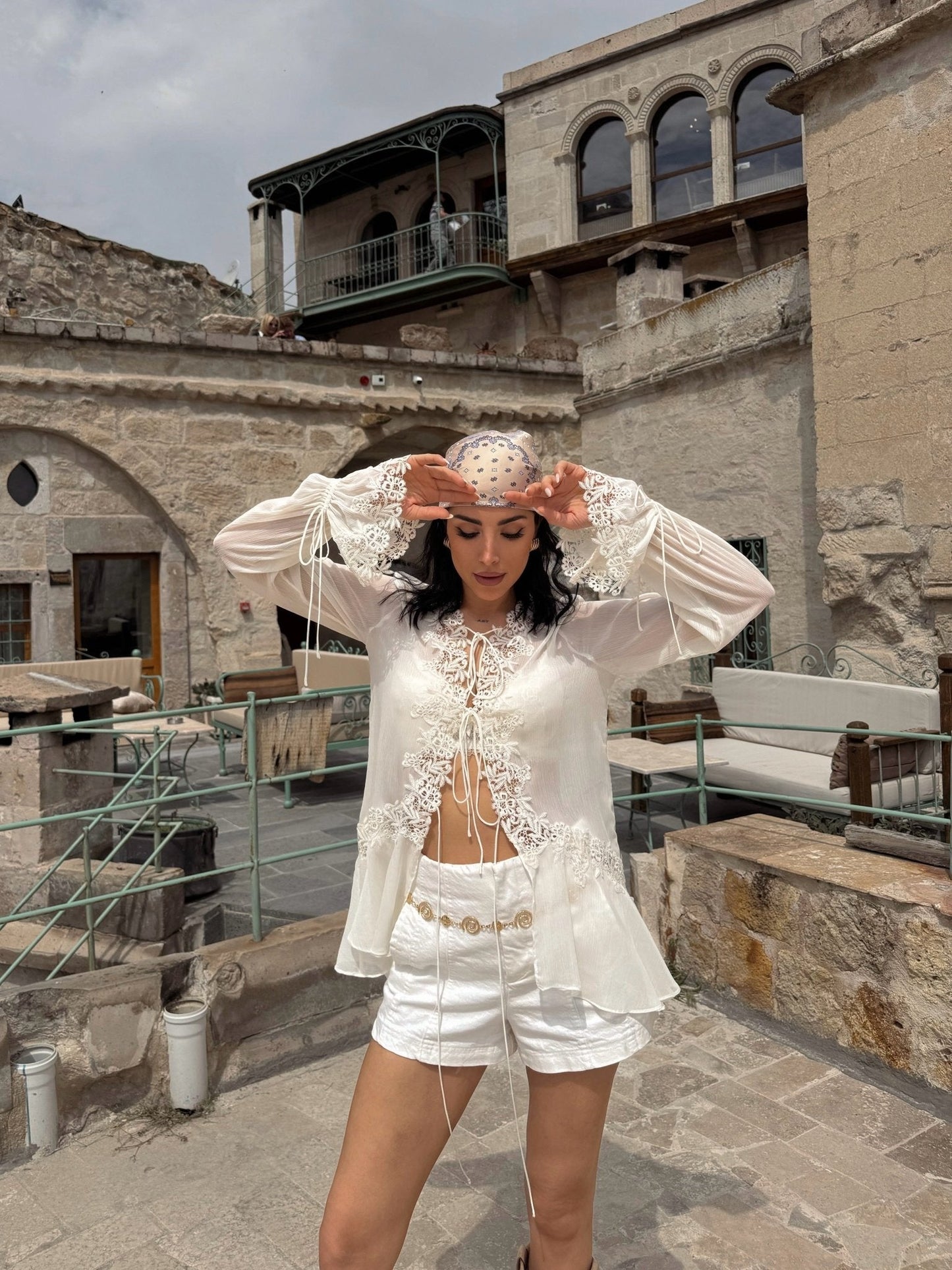 Amaia Front-Tie Lace Top