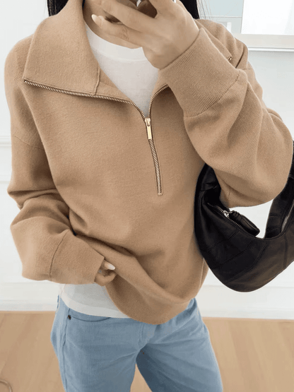 SOKYND Alice Half-Zip Knit Sweater SweaterSOKYND-657751-BEI-S-78871BeigeS