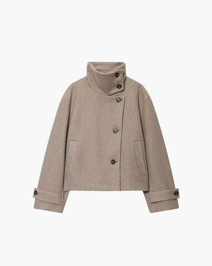 SOKYND Alice Rose Buckle Stand Collar Coat CoatSOKYND-539863-BEI-XS-62871BeigeXS