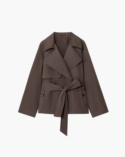 SOKYND Aliya Belted Short Trench Coat Coats & Jacketsnd1774219786678506933BlackXS