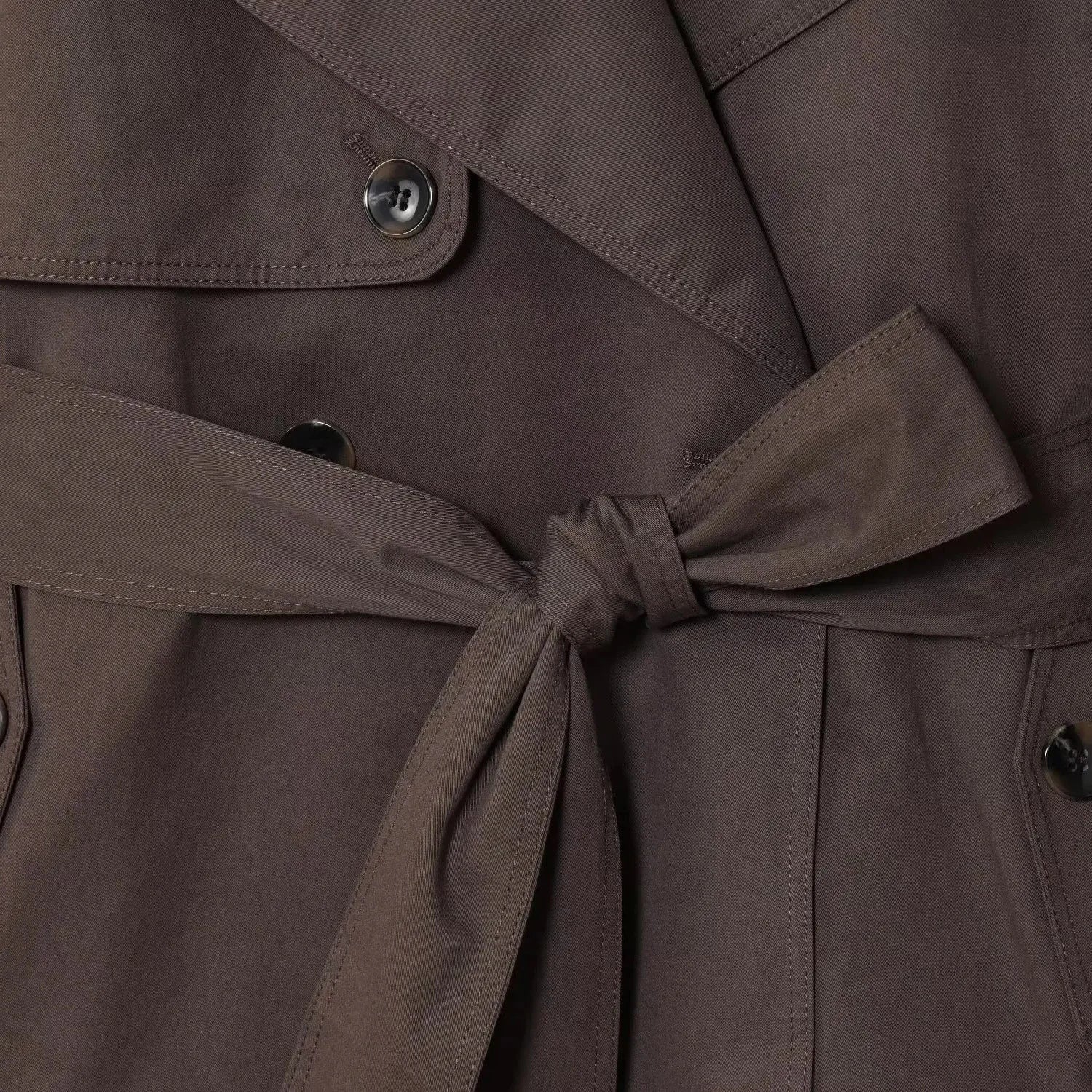 SOKYND Aliya Belted Short Trench Coat Coats & Jacketson1774219786678840331BrownXS
