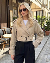 Trench cropped Althea com cinto
