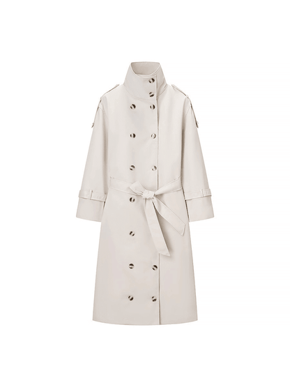 SOKYND Amanda High Neck Belted Trench Coat JacketsSOKYND-162071-CRE-S-04087CreamS