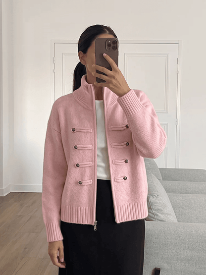 SOKYND Amelia Turtleneck Zip Knit Cardigan CardiganSOKYND-168535-PIN-O-85783PinkOne size