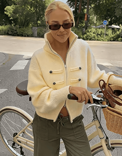 SOKYND Amelia Turtleneck Zip Knit Cardigan CardiganSOKYND-168535-YEL-O-53015YellowOne size