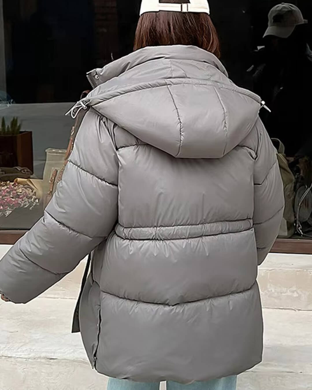 SOKYND Amelie Lace Up Hooded Coat CoatOlive GreenS
