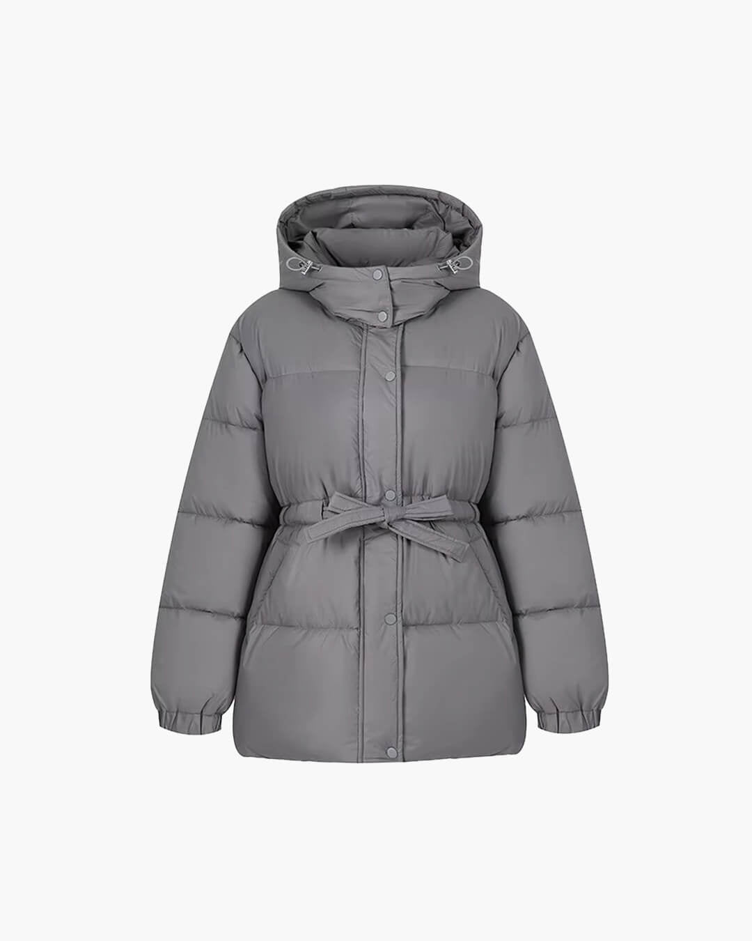 SOKYND Amelie Lace Up Hooded Coat CoatOlive GreenS