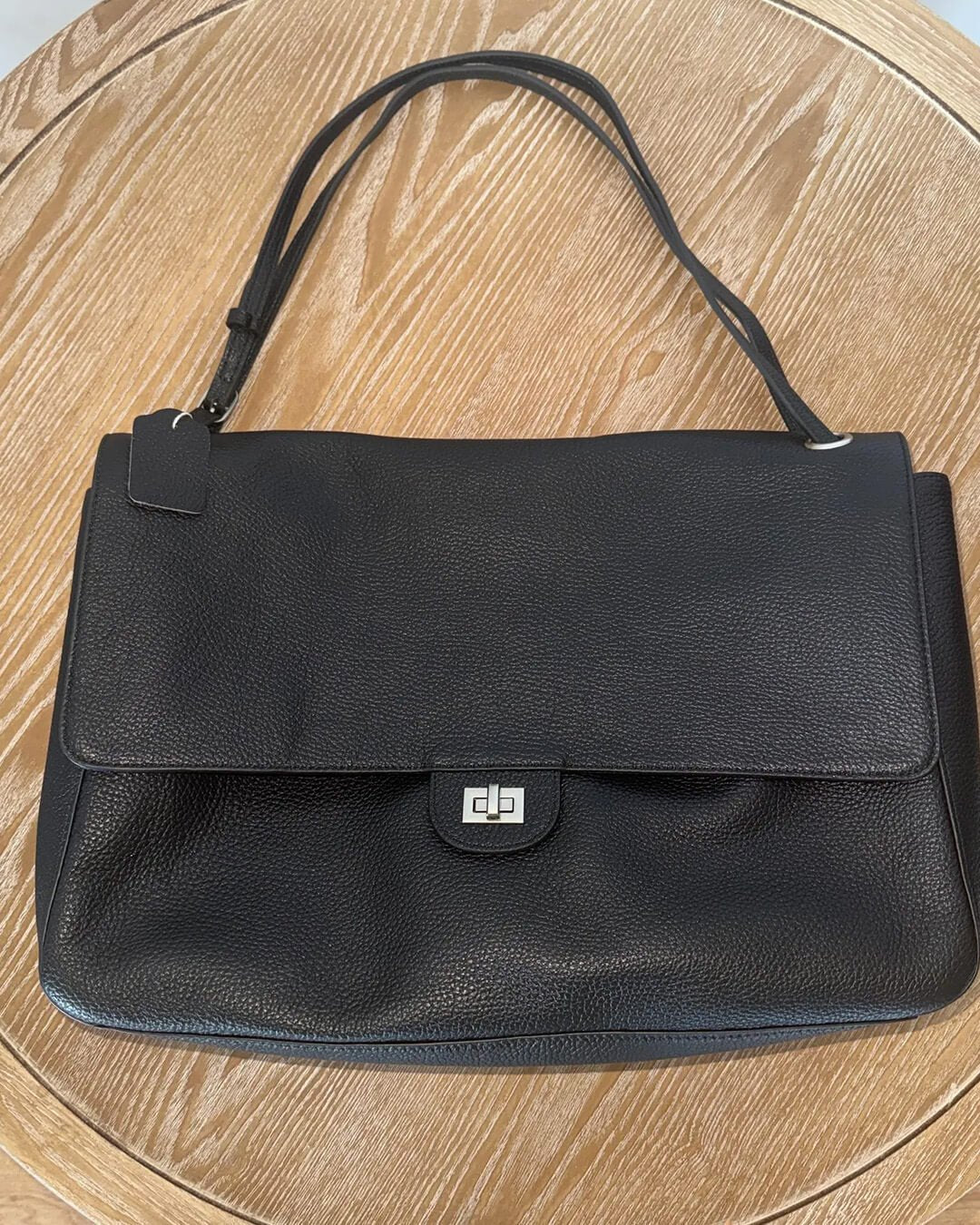 SOKYND Amelie Maxi Flap Leather Shoulder Bag BagSOKYND-400727-BLA-32-78359Black32x9x22 cm
